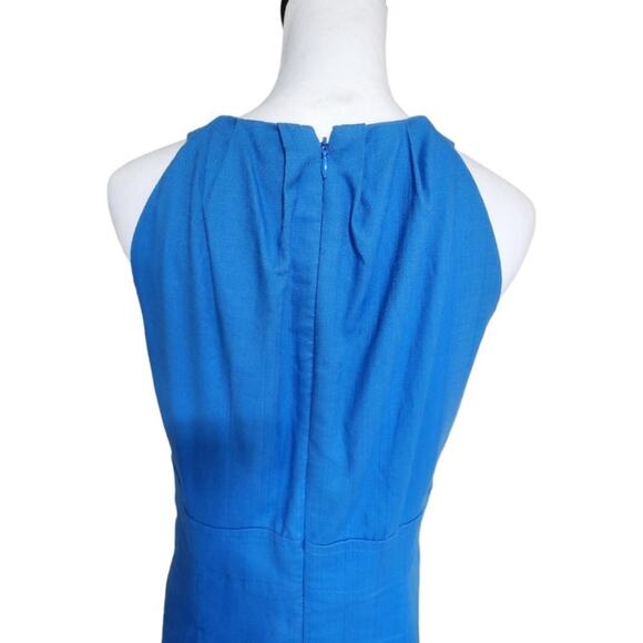 LOFT‎ Pleated Dress Royal Blue Size 8 - Picture 4 of 7